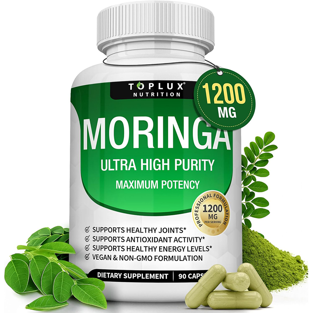 Moringa Leaf Powder - モリンガカプセル 1200mg - 純粋なモリンガパウダー オレフェラ葉 スーパーフード