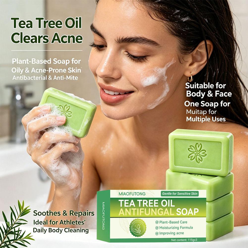 3 個ティーツリーオイル石鹸バー天然植物エキス手作り石鹸ディ - Herbal Wellness Tea のレビューと価格