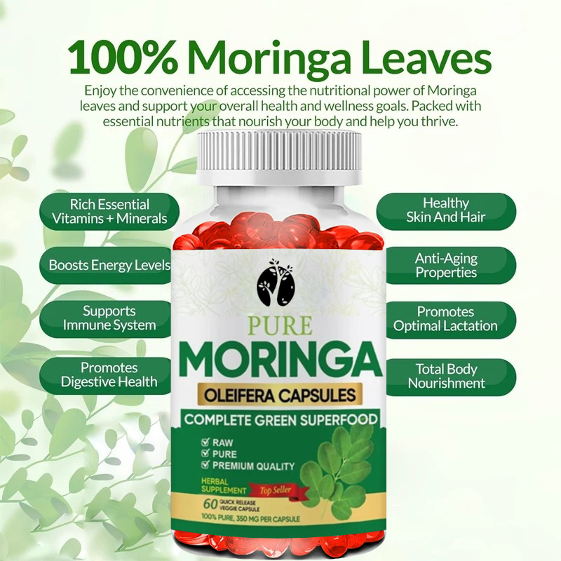 モリンガカプセル - 60カプセル 3倍高効率抗酸化物質 1 - Moringa Leaf Powder のレビューと価格