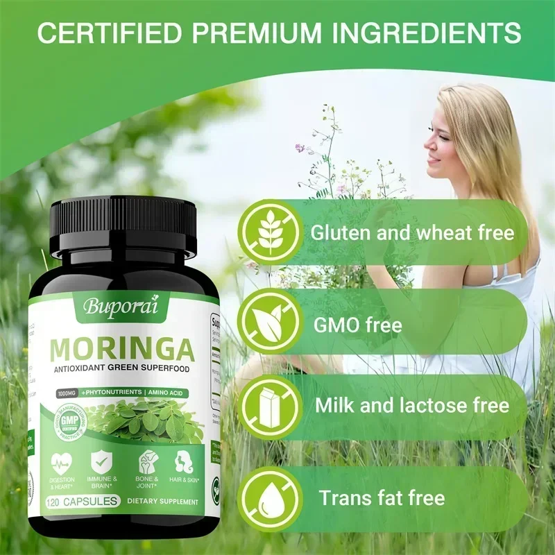 モリンガカプセル - 抗酸化物質、細胞の修復を促進、腸と消化 - Moringa Leaf Powder のレビューと価格
