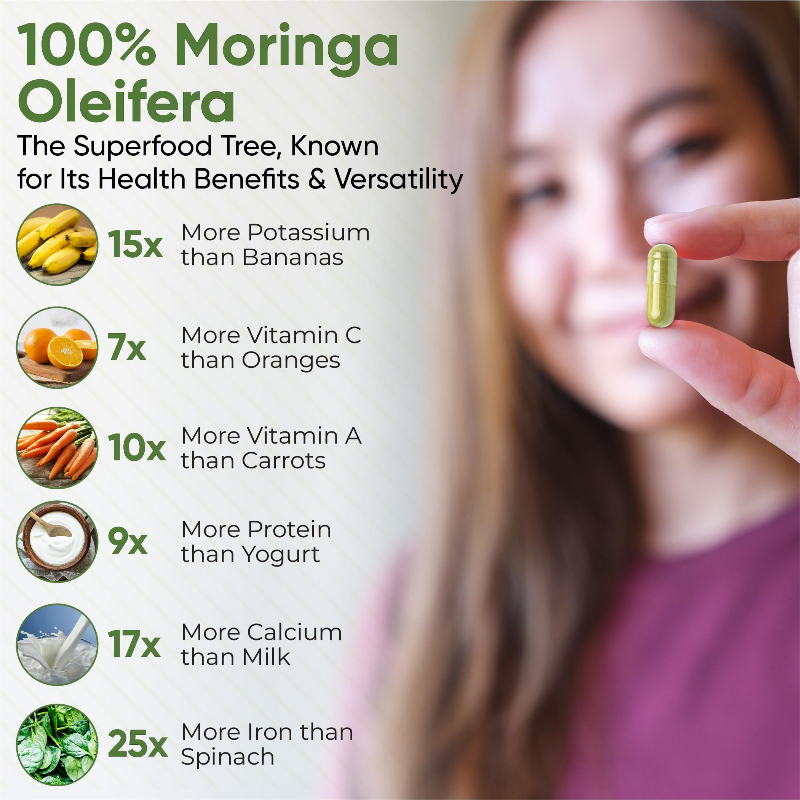 天然モリンガカプセル - 100%純粋モリンガ葉粉末サプリメ - Moringa Leaf Powder のレビューと価格