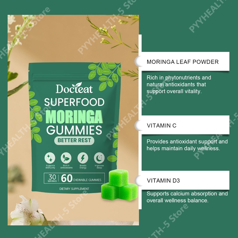 ドクテート モリンガグミ（ビタミンB12、D3、C、マグネシ - Moringa Leaf Powder のレビューと価格
