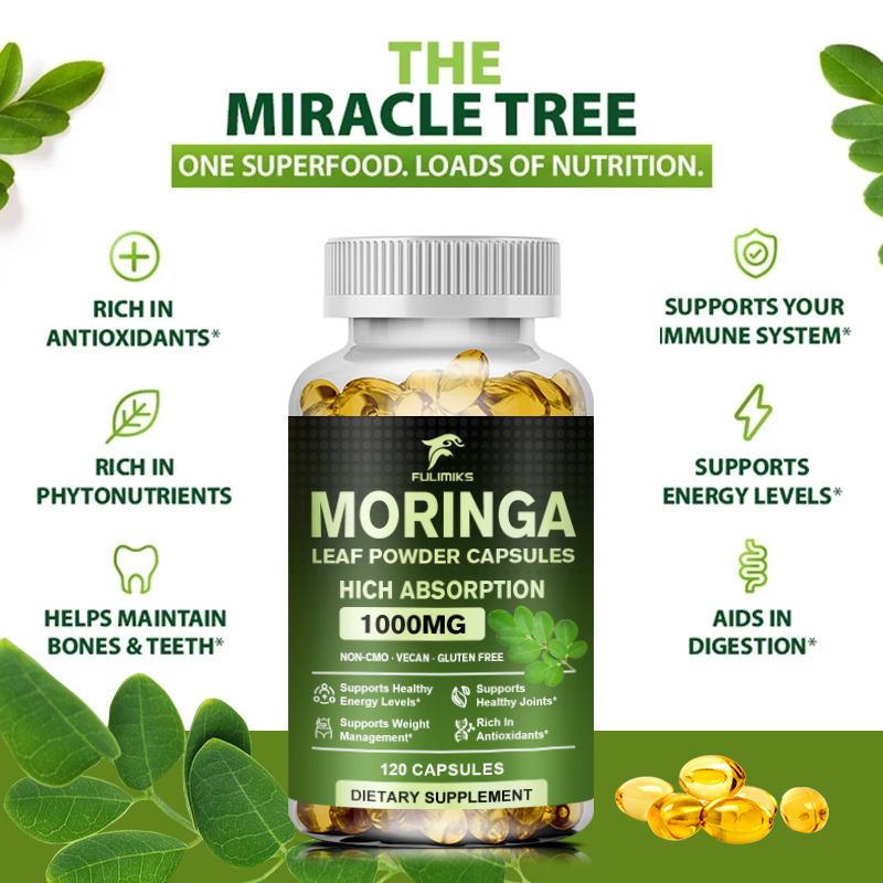 高吸収モリンガオレイフェラ1000mgカプセル、免疫、代謝、 - Moringa Leaf Powder のレビューと価格